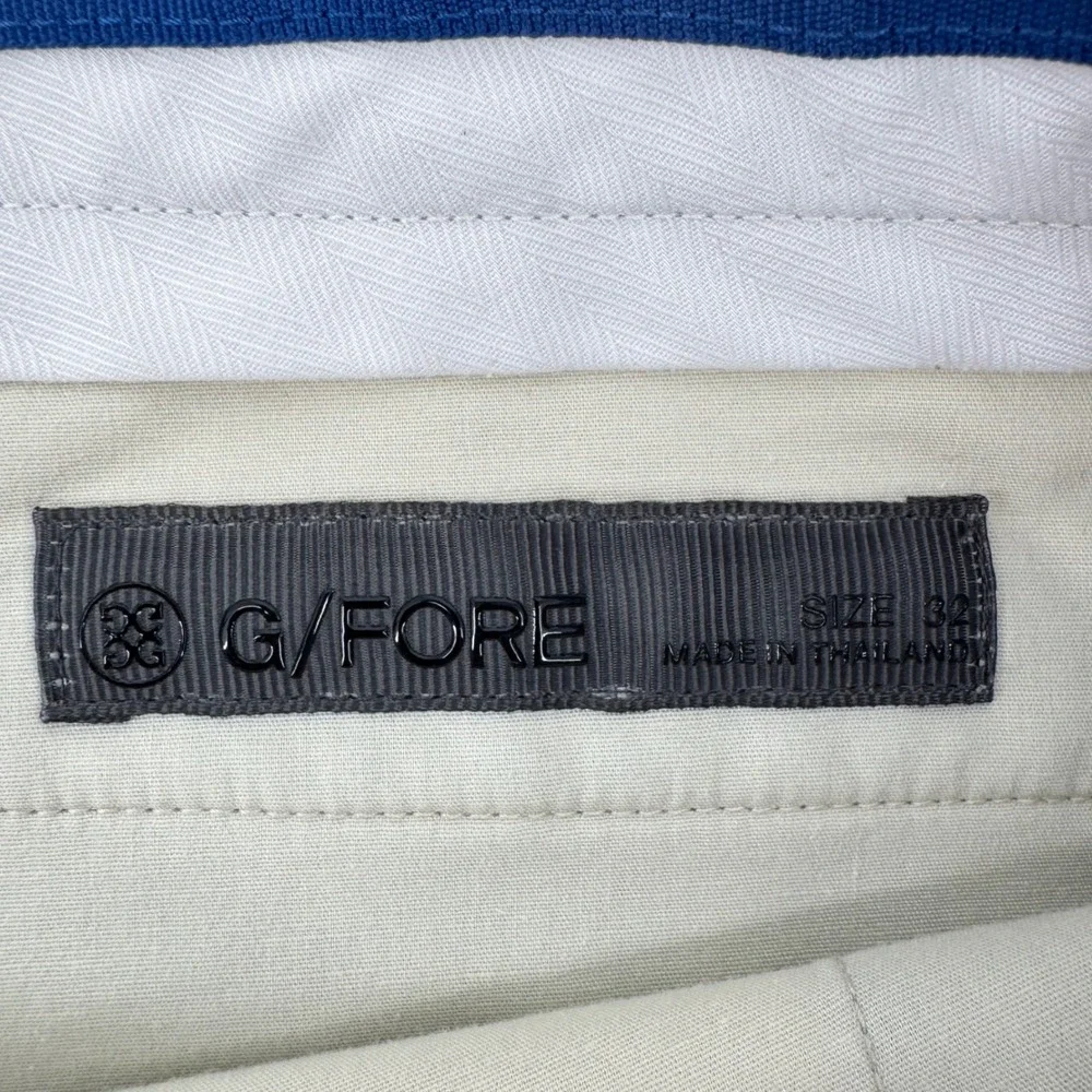 G Fore Mens Golf Shorts Light Blue Performance Size 32 Flat Front Luxury Sport